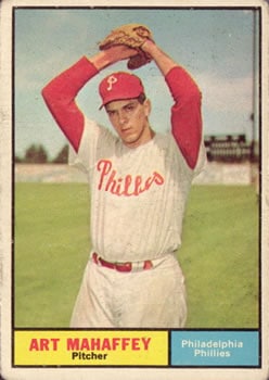 Art Mahaffey All Star Philadelphia Phillies 1961 Style Custom Baseball Art Card 