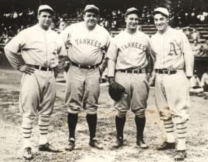 Jimmie Foxx, Babe Ruth, Lou Gehrig, Al Simmons