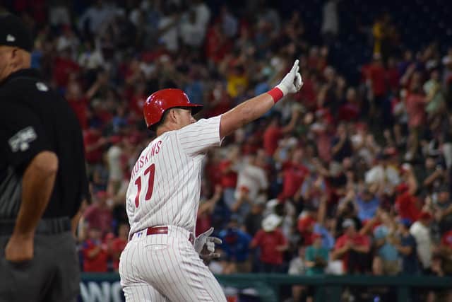 Watch: Rhys Hoskins launches home run to make it a one-run game ...