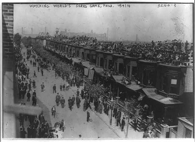 Shibe Park rooftop bleachers for the 1914 World Series