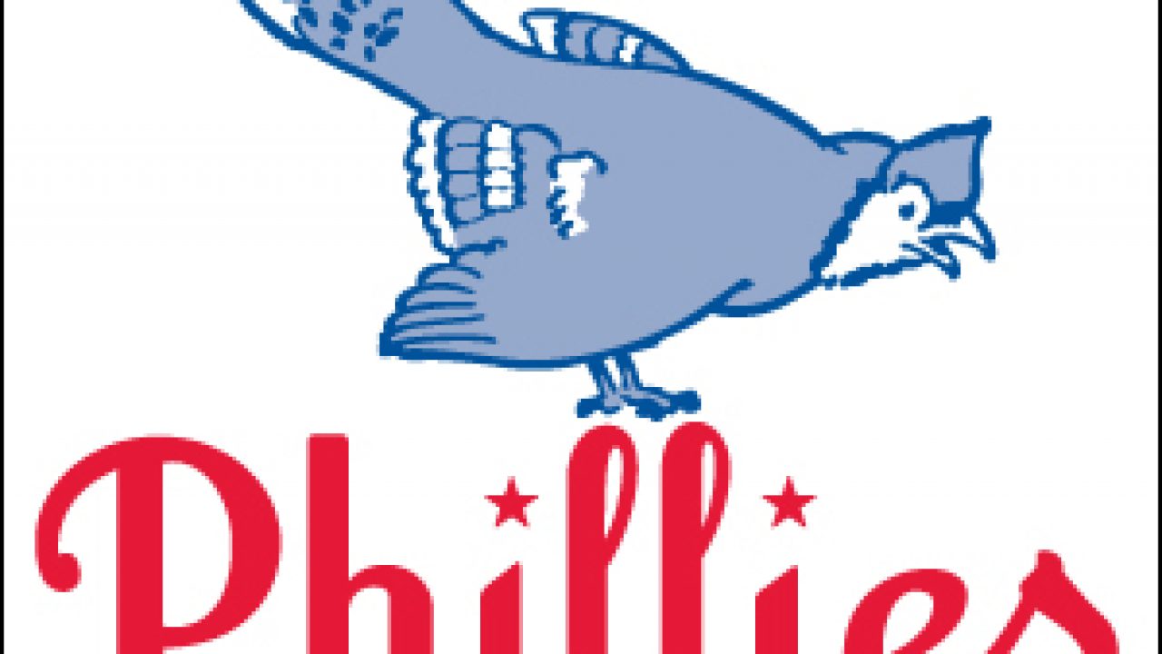Word Phillies And Logo On Blue Background Under Gray HD Phillies