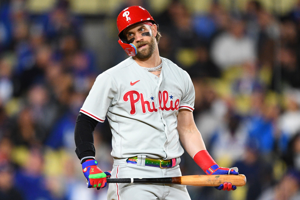 Philadelphia Phillies - Photo of Bryce Harper catching a ball on